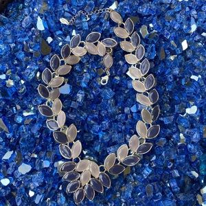 Fun Navy and light taupe statement necklace